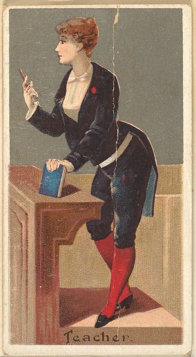 Teacher, from the Occupations for Women series (N166) for Old Judge and Dogs Head Cigarettes, Issued by Goodwin &amp; Company, Commercial color lithograph 
