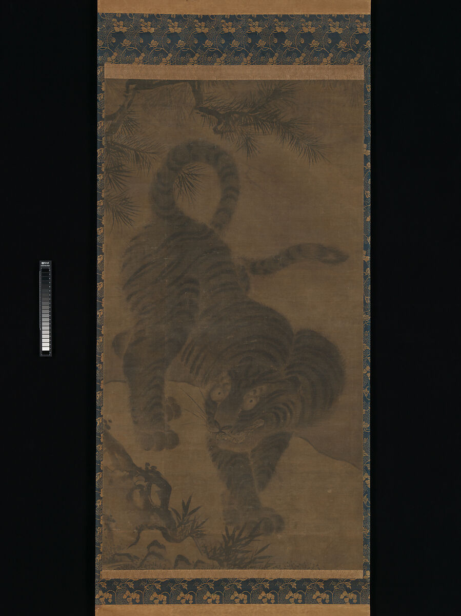 Tiger, In the style of Muqi (Chinese, active ca. 1250–80), Hanging scroll; ink on silk, Korea or possibly Japan 