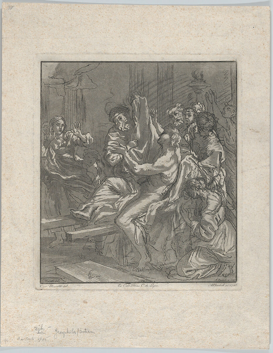 The Miracle of Naim, Adam von Bartsch (Austrian, Vienna 1757–1821 Vienna), Etching and aquatint; fourth state of four (Rieger)