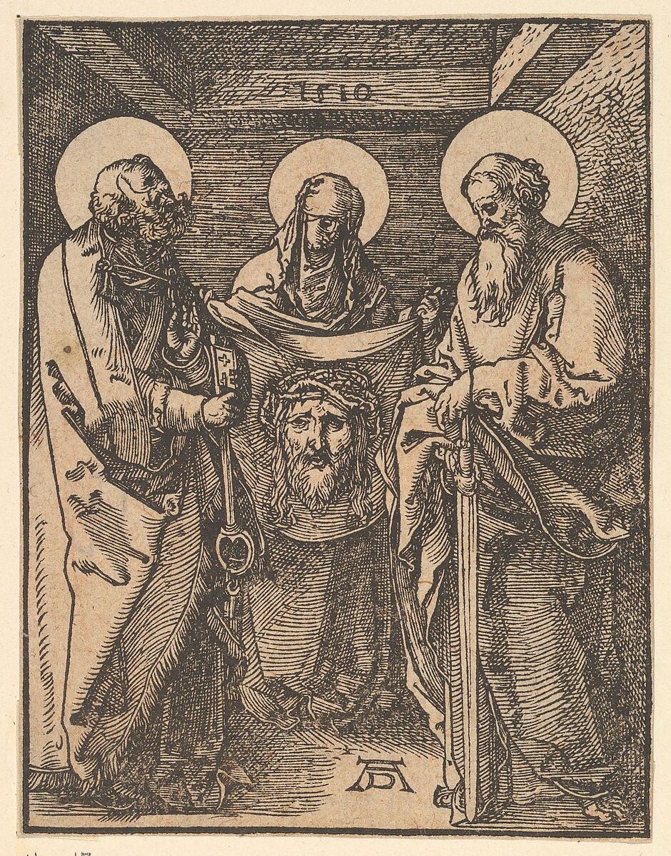 Saint Veronica between Saints Peter and Paul, from "The Little Passion" (copy), After Albrecht Dürer (German, Nuremberg 1471–1528 Nuremberg), Woodcut 