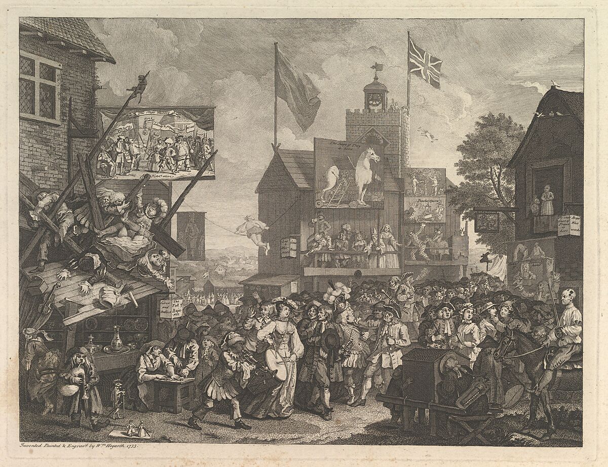 Southwark Fair, William Hogarth (British, London 1697–1764 London), Etching and engraving; only state 