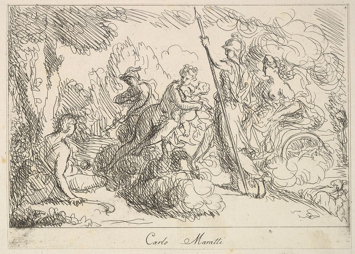 Gods and Goddesses in a Landscape, Attributed to Giuseppe Canale (Italian, Rome 1725–1802 Dresden), Etching 