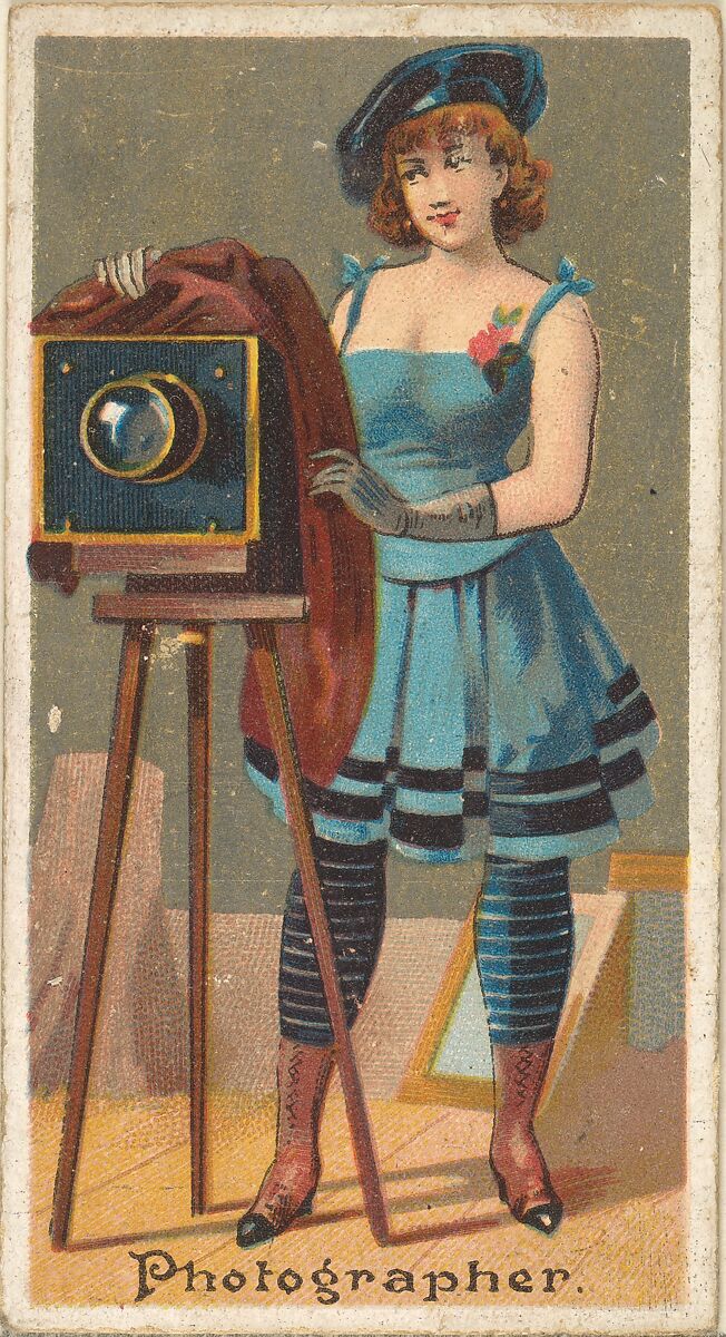 Photographer, from the Occupations for Women series (N166) for Old Judge and Dogs Head Cigarettes, Issued by Goodwin &amp; Company, Commercial color lithograph 