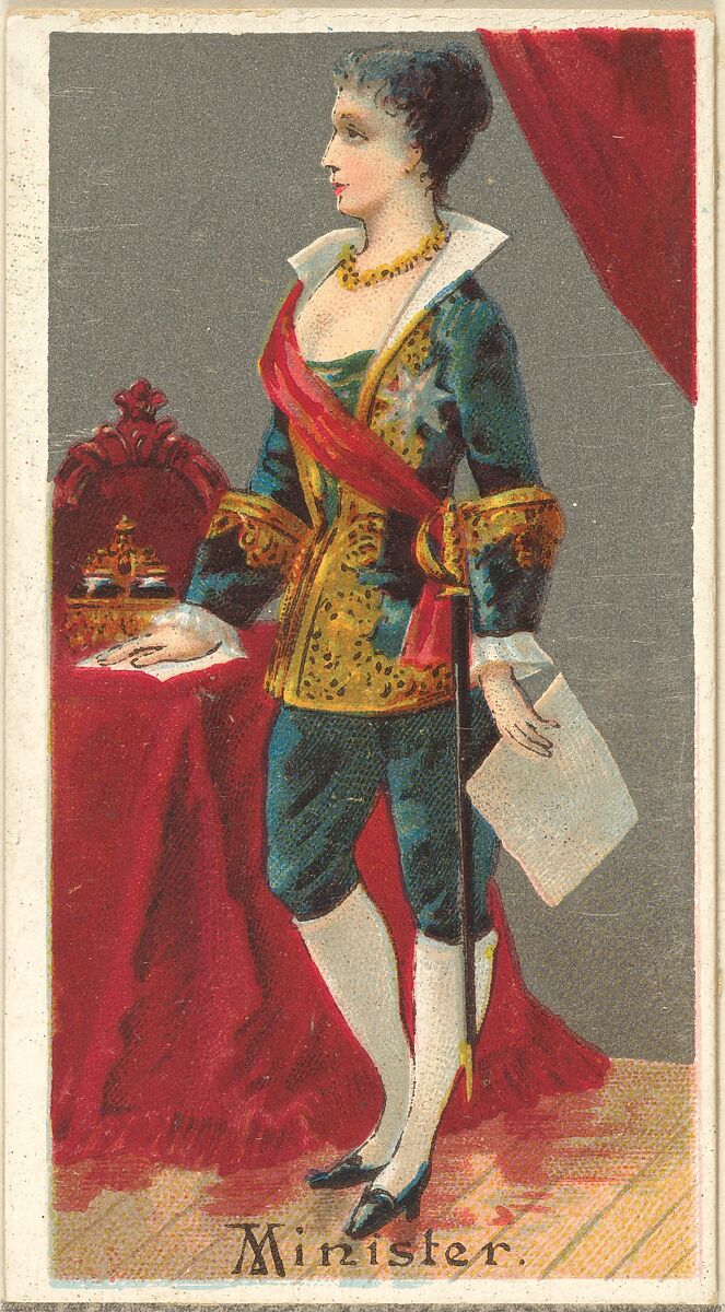 Minister, from the Occupations for Women series (N166) for Old Judge and Dogs Head Cigarettes, Issued by Goodwin &amp; Company, Commercial color lithograph 