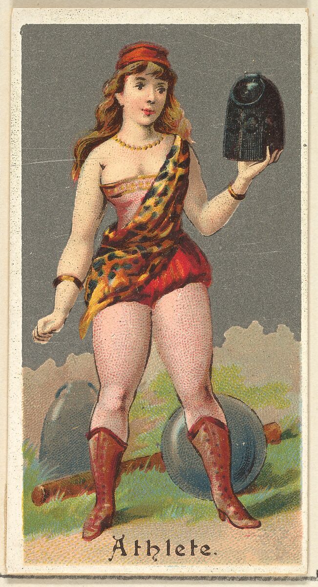 Athlete, from the Occupations for Women series (N166) for Old Judge and Dogs Head Cigarettes, Issued by Goodwin &amp; Company, Commercial color lithograph 