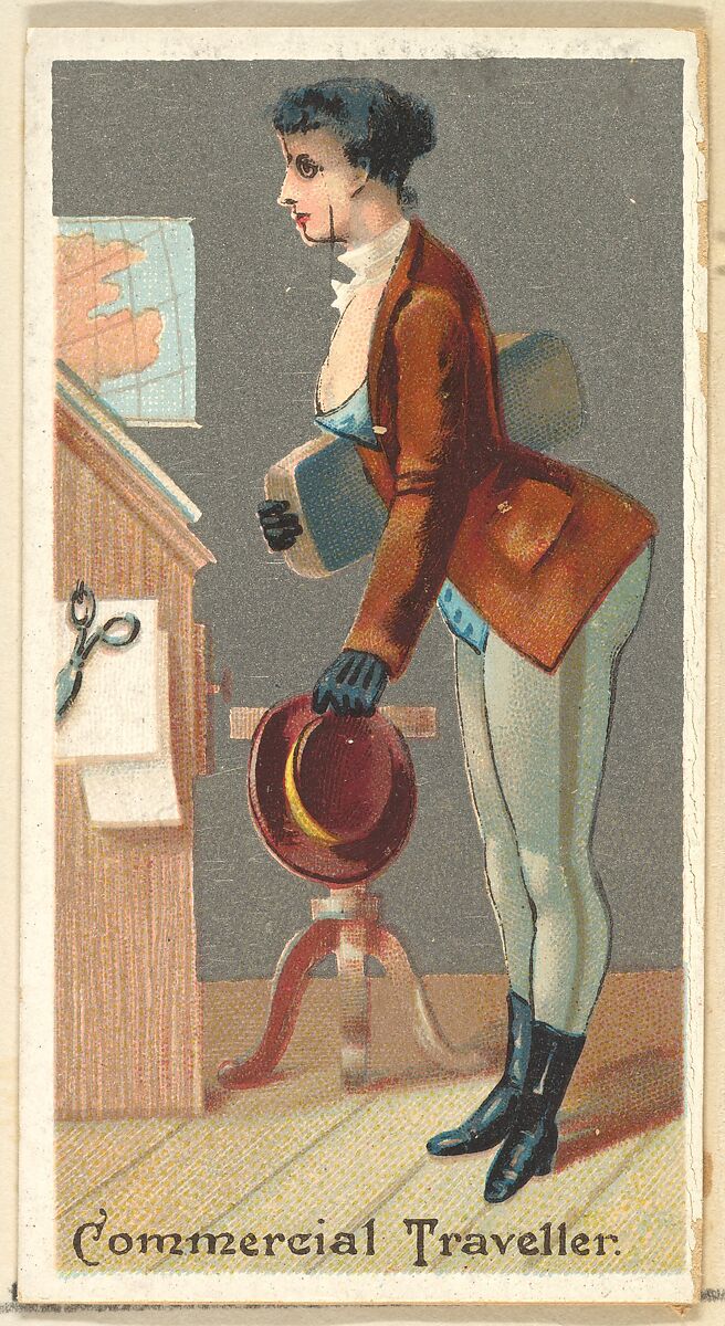 Commercial Traveller, from the Occupations for Women series (N166) for Old Judge and Dogs Head Cigarettes, Issued by Goodwin &amp; Company, Commercial color lithograph 