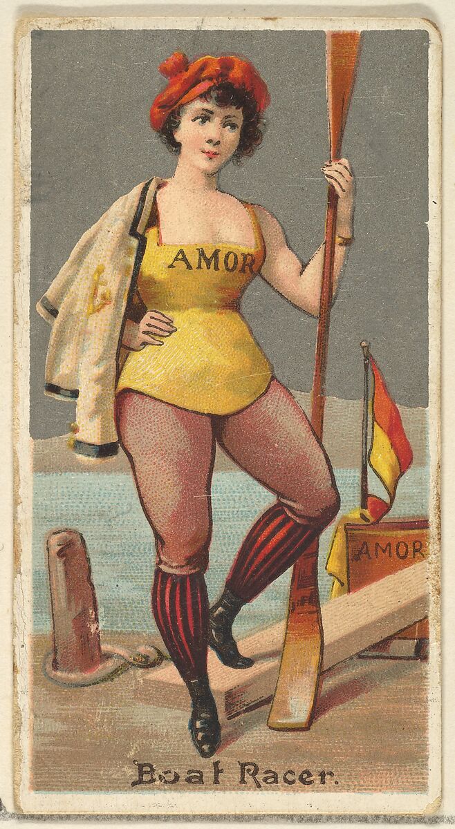 Boat Racer, from the Occupations for Women series (N166) for Old Judge and Dogs Head Cigarettes, Issued by Goodwin &amp; Company, Commercial color lithograph 