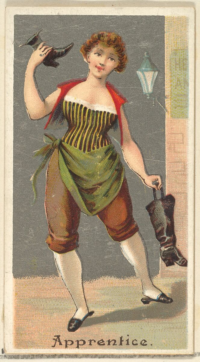 Apprentice, from the Occupations for Women series (N166) for Old Judge and Dogs Head Cigarettes, Issued by Goodwin &amp; Company, Commercial color lithograph 