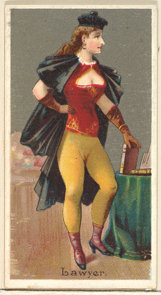 Lawyer, from the Occupations for Women series (N166) for Old Judge and Dogs Head Cigarettes, Issued by Goodwin &amp; Company, Commercial color lithograph 