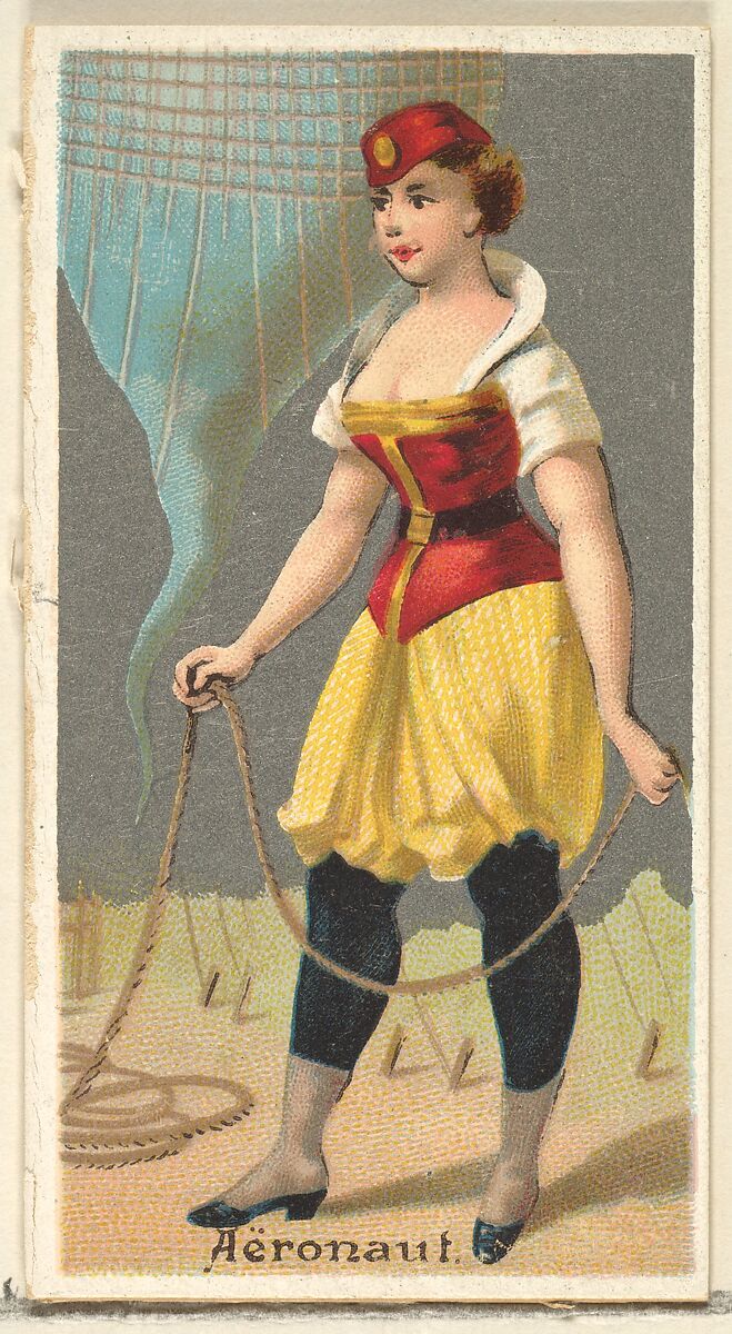 Aeronaut, from the Occupations for Women series (N166) for Old Judge and Dogs Head Cigarettes, Issued by Goodwin &amp; Company, Commercial color lithograph 