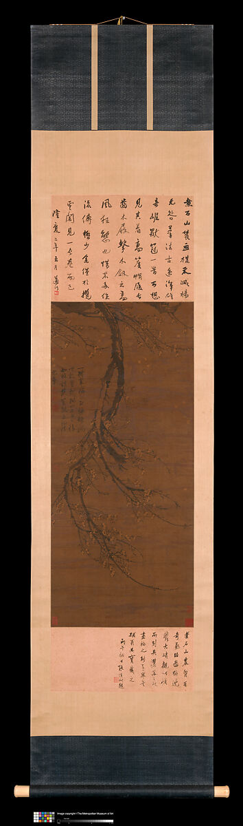 Fragrant Snow at Broken Bridge, Wang Mian (Chinese, 1287–1359), Hanging scroll; ink on silk, China