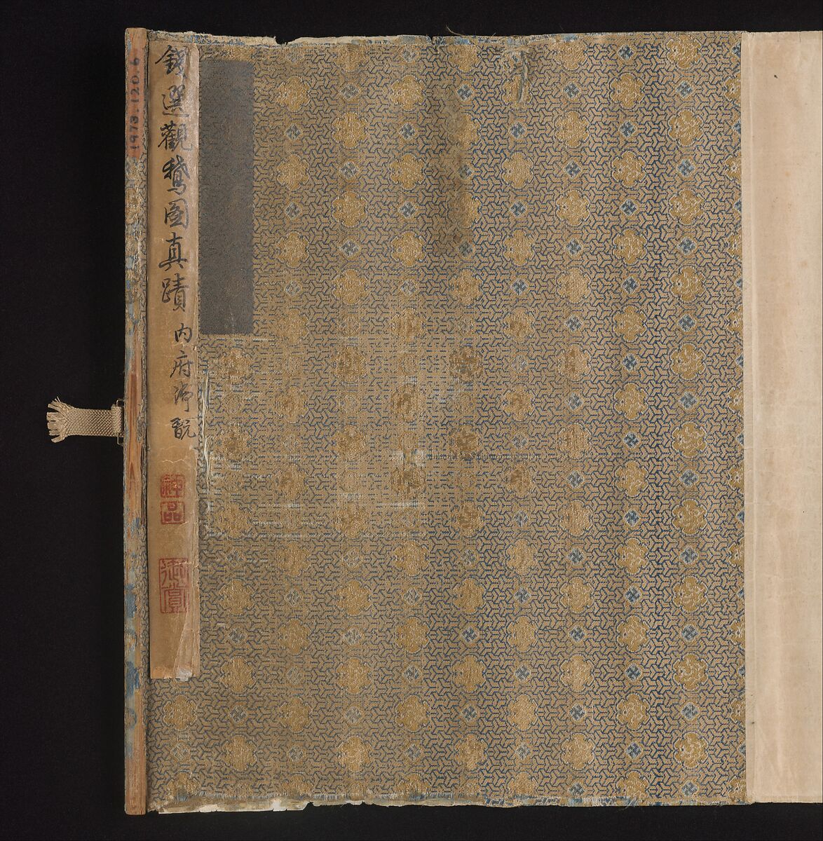 Wang Xizhi watching geese, Qian Xuan (Chinese, 1239–1301), Handscroll; ink, color, and gold on paper, China