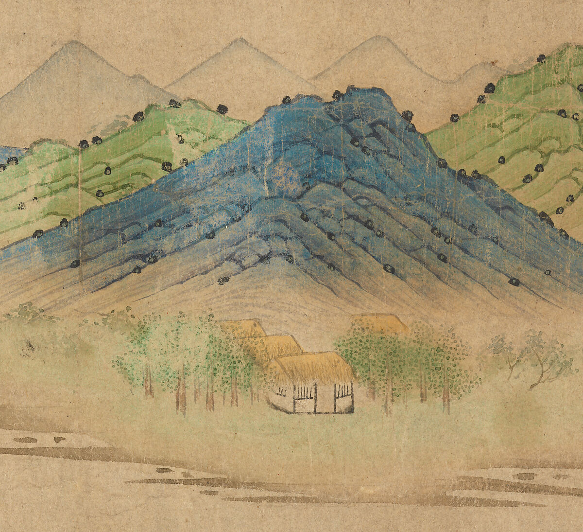 Wang Xizhi watching geese, Qian Xuan (Chinese, 1239–1301), Handscroll; ink, color, and gold on paper, China