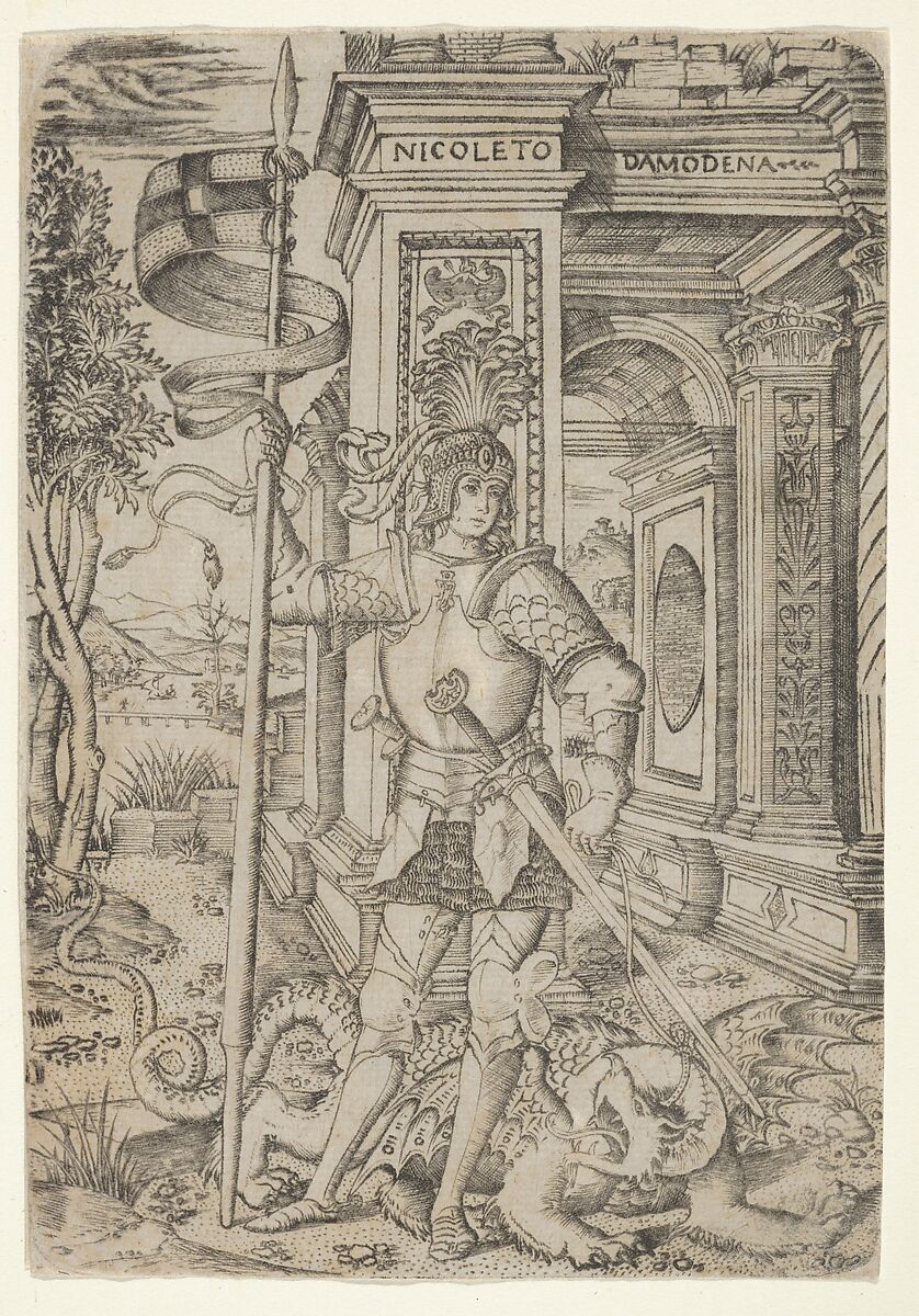 St. George, Nicoletto da Modena (Italian, Modena, active ca. 1500–ca. 1520), Engraving 