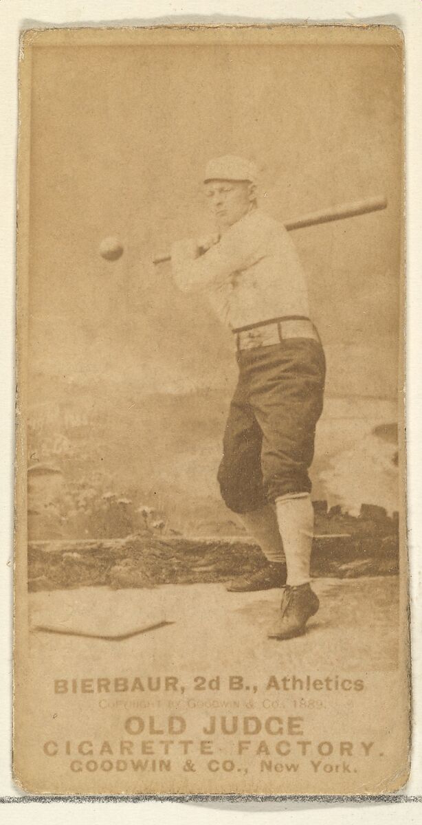 Bierbauer, 2nd Base, Philadelphia Athletics, from the Old Judge series (N172) for Old Judge Cigarettes, Issued by Goodwin &amp; Company, Albumen photograph 