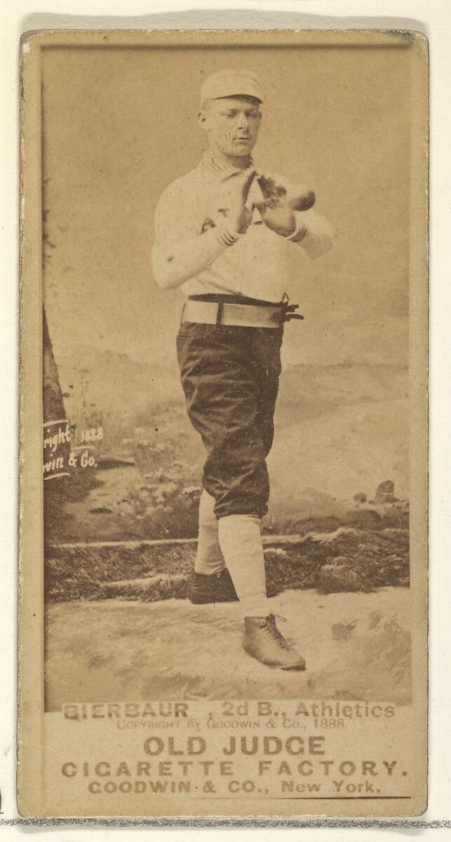Bierbauer, 2nd Base, Philadelphia Athletics, from the Old Judge series (N172) for Old Judge Cigarettes, Issued by Goodwin &amp; Company, Albumen photograph 