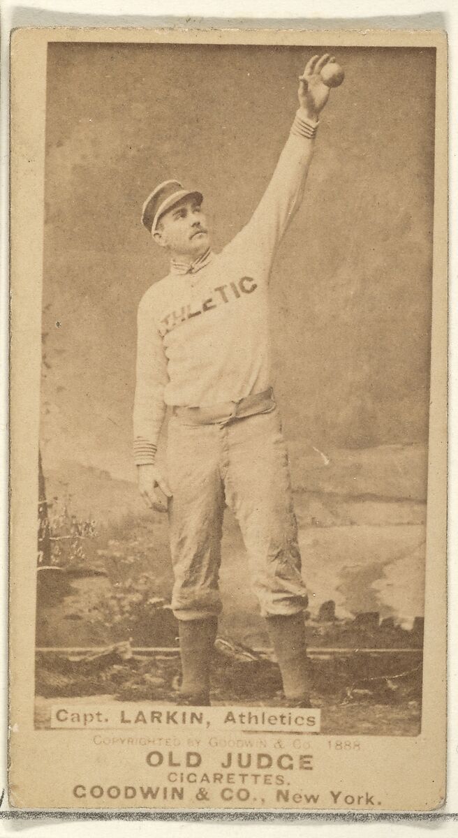 Larkin, Captain, Philadelphia Athletics, from the Old Judge series (N172) for Old Judge Cigarettes, Issued by Goodwin &amp; Company, Albumen photograph 