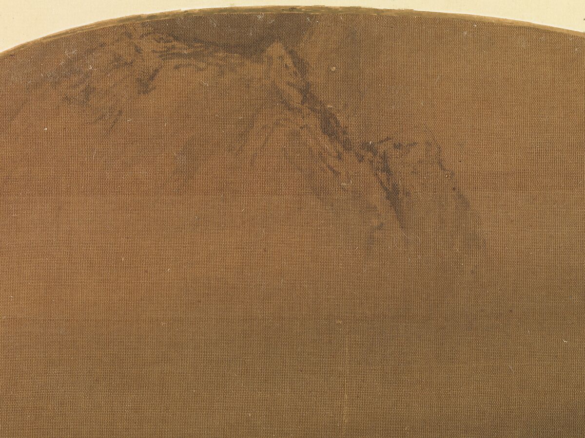 Poet strolling by a marshy bank, Liang Kai (Chinese, active early 13th century), Fan mounted as an album leaf; ink on silk, China