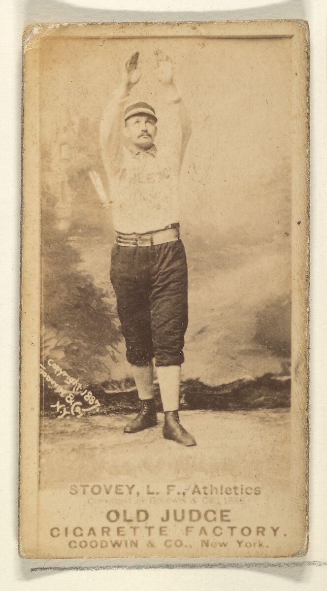 Stovey, Left Field, Philadelphia Athletics, from the Old Judge series (N172) for Old Judge Cigarettes, Issued by Goodwin &amp; Company, Albumen photograph 