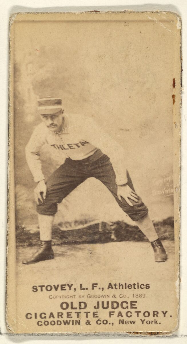 Stovey, Left Field, Philadelphia Athletics, from the Old Judge series (N172) for Old Judge Cigarettes, Issued by Goodwin &amp; Company, Albumen photograph 