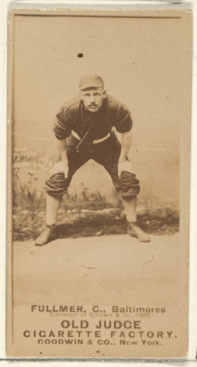 Fullmer, Catcher, Baltimore Orioles, from the Old Judge series (N172) for Old Judge Cigarettes, Issued by Goodwin &amp; Company, Albumen photograph 
