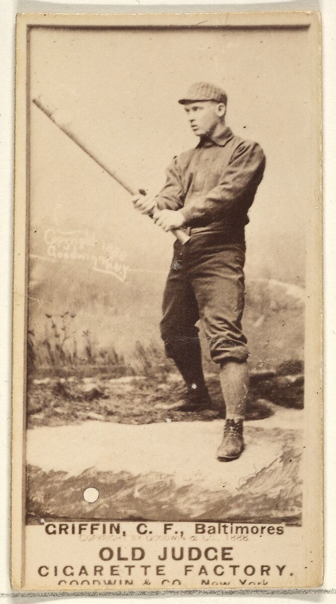 Griffin, Center Field, Baltimore Orioles, from the Old Judge series (N172) for Old Judge Cigarettes, Issued by Goodwin &amp; Company, Albumen photograph 