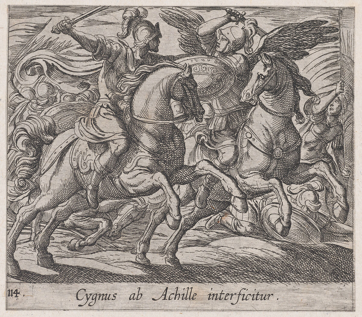 Antonio Tempesta | Plate 114: Achilles Battling Cygnus (Cygnus ab Achille  interficitur), from Ovids Metamorphoses | The Metropolitan Museum of Art