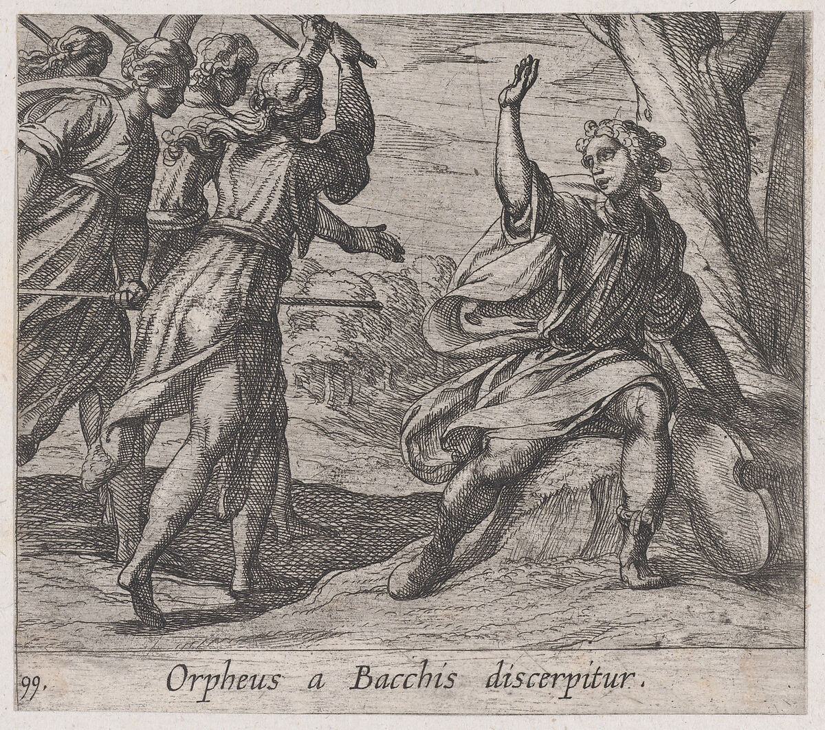 Antonio Tempesta | Plate 99: The Death of Orpheus (Orpheus a Bacchis ...