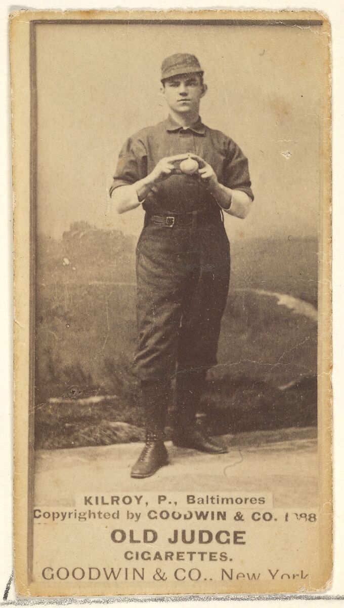 Kilroy, Pitcher, Baltimore Orioles, from the Old Judge series (N172) for Old Judge Cigarettes, Issued by Goodwin &amp; Company, Albumen photograph 