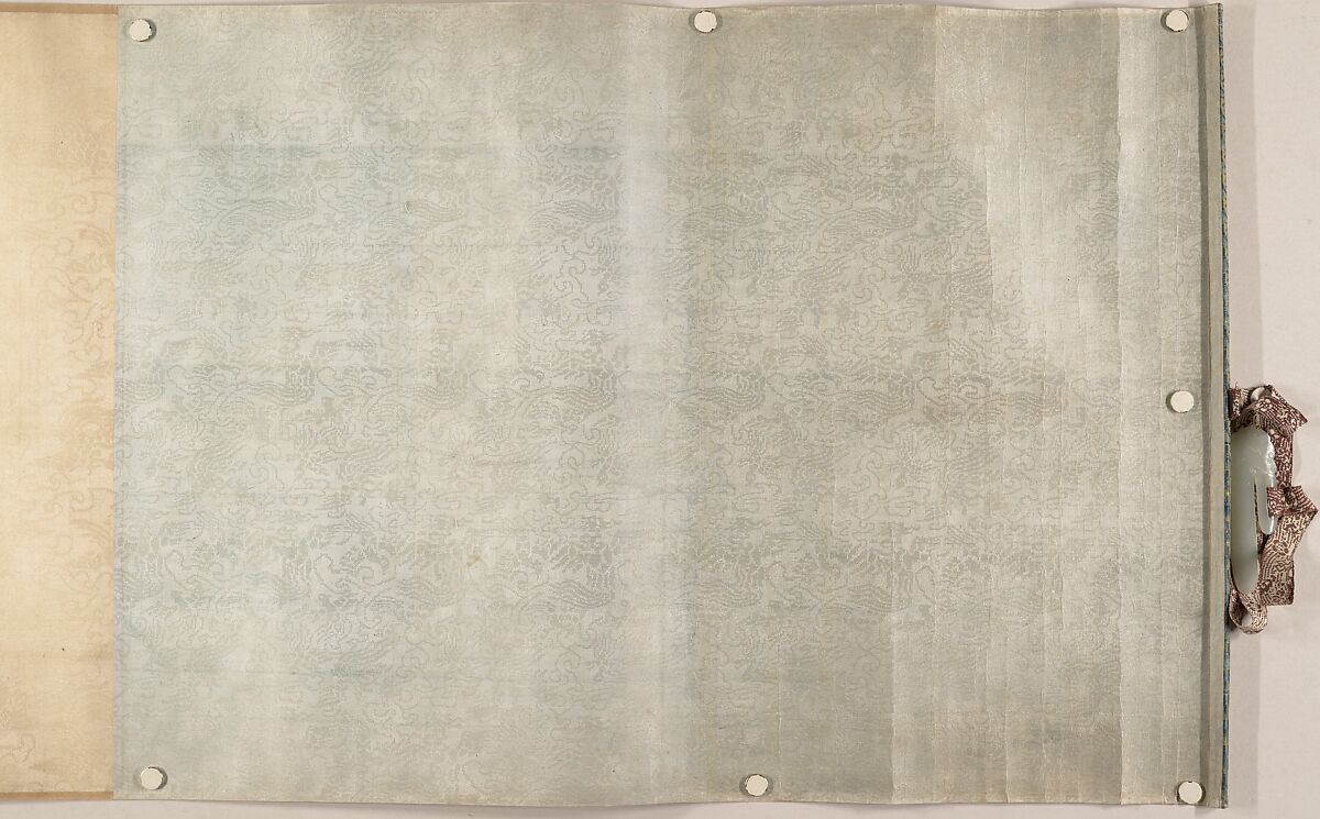 Buddhist Temples amid Autumn Mountains, Unidentified artist  , 14th–15th century, Handscroll; ink and pale color on silk, China