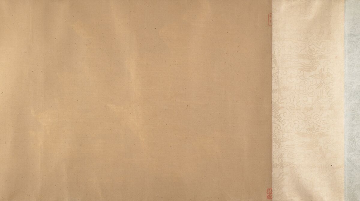 Buddhist Temples amid Autumn Mountains, Unidentified artist  , 14th–15th century, Handscroll; ink and pale color on silk, China