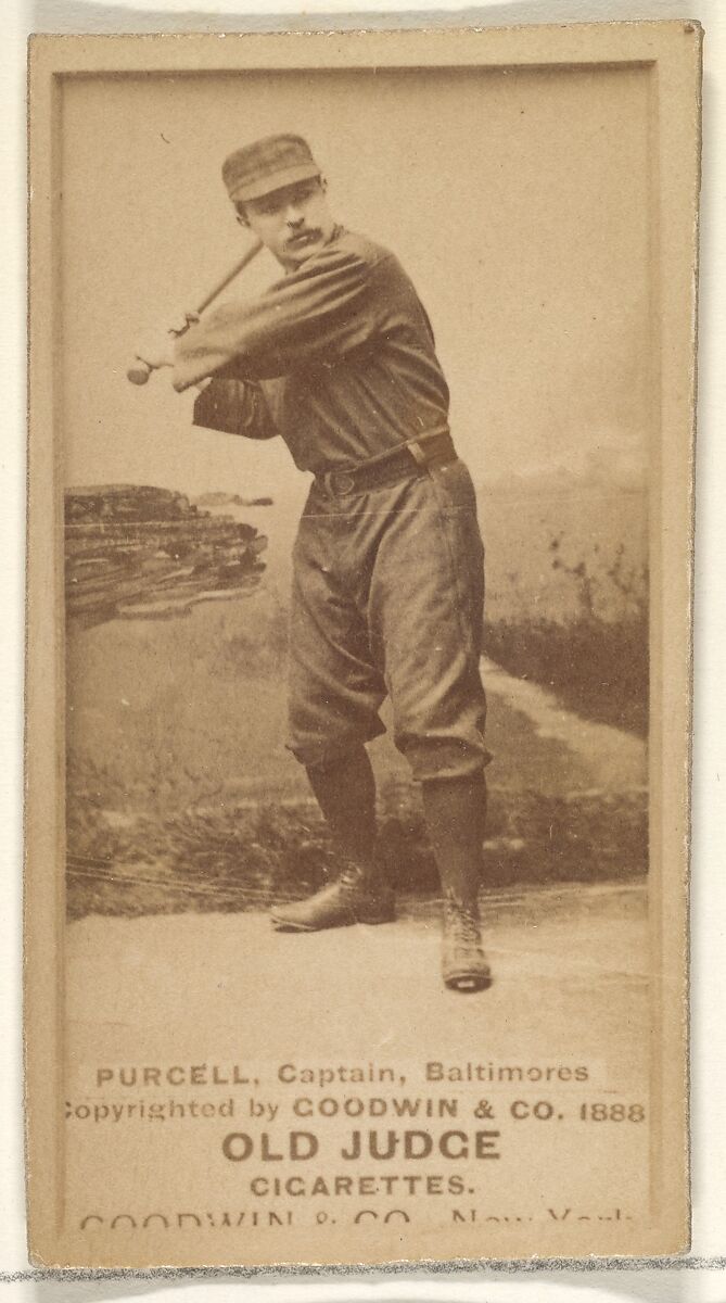 Purcell, Captain, Baltimore Orioles, from the Old Judge series (N172) for Old Judge Cigarettes, Issued by Goodwin &amp; Company, Albumen photograph 
