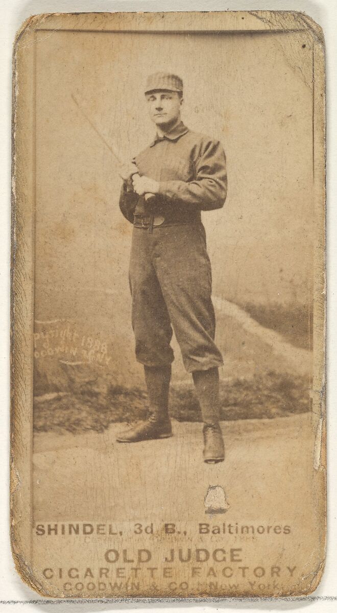 Shindle, 3rd Base, Baltimore Orioles, from the Old Judge series (N172) for Old Judge Cigarettes, Issued by Goodwin &amp; Company, Albumen photograph 