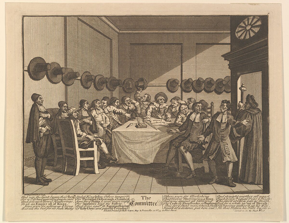 The Committee (Twelve Large Illustrations for Samuel Butler's Hudbras, Plate 10), William Hogarth (British, London 1697–1764 London), Etching and engraving; fourth state of five 