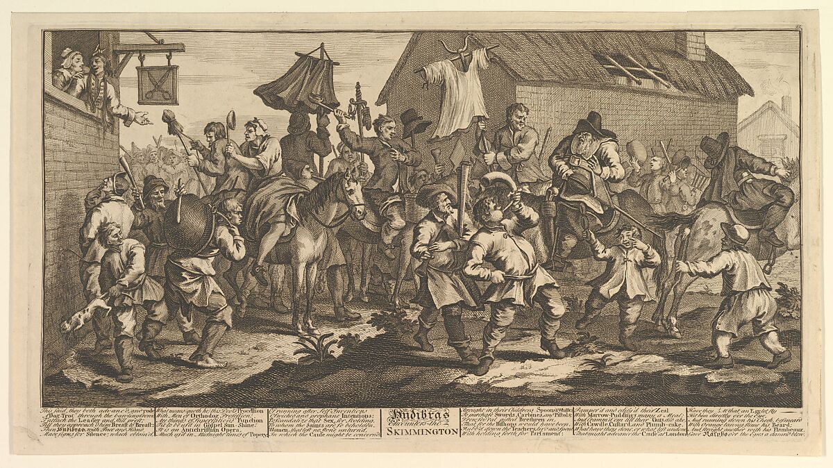 Hudibras and the Skimmington (Twelve Large Illustrations for Samuel Butler's Hudibras, Plate 7), William Hogarth (British, London 1697–1764 London), Etching and engraving; third state of three 