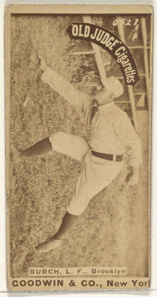 Burch, Left Field, Brooklyn, from the Old Judge series (N172) for Old Judge Cigarettes, Issued by Goodwin &amp; Company, Albumen photograph 