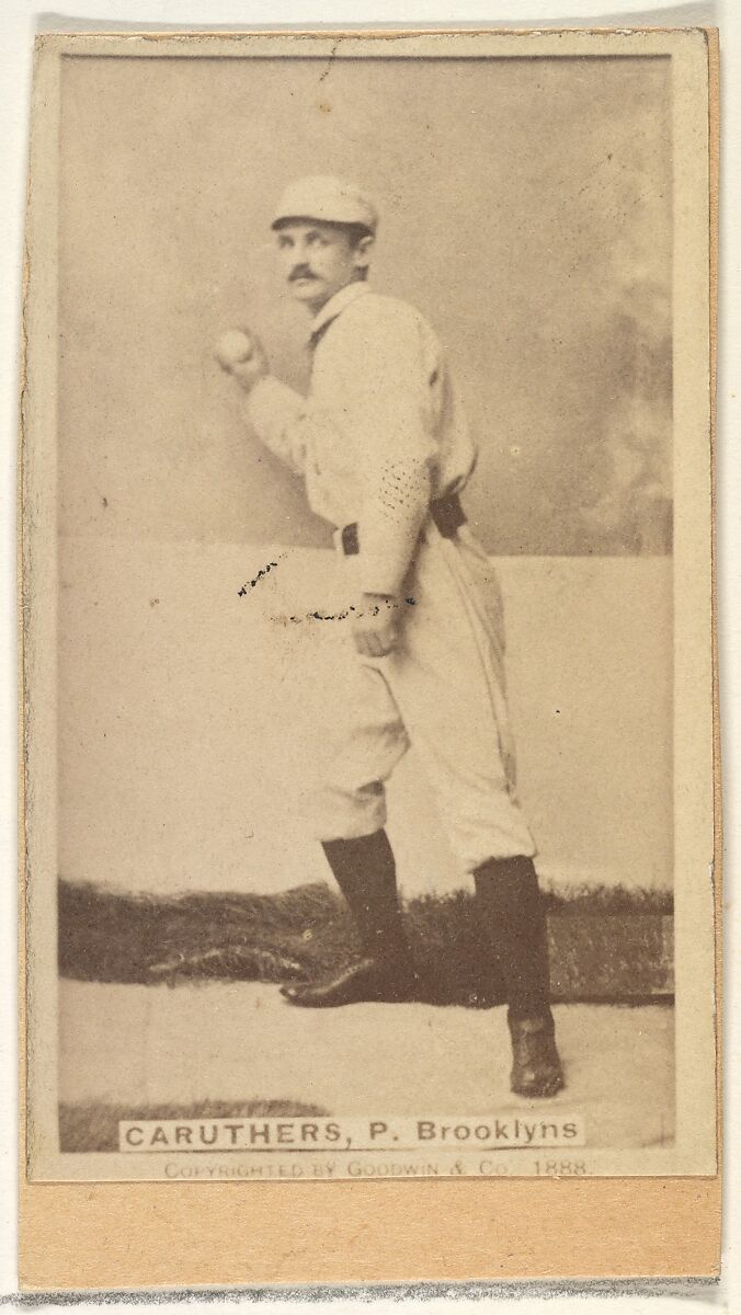 Caruthers, Pitcher, Brooklyn, from the Old Judge series (N172) for Old Judge Cigarettes, Issued by Goodwin &amp; Company, Albumen photograph 