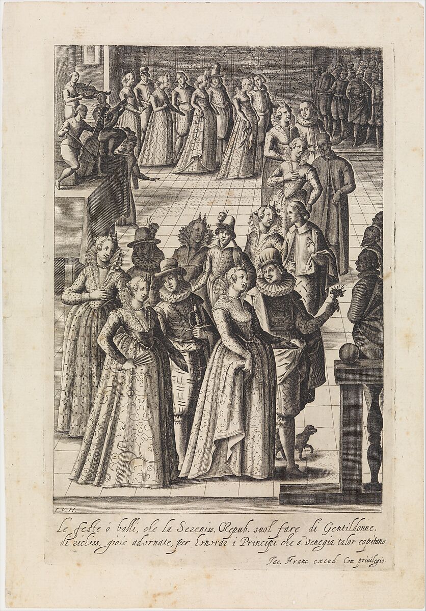 Le feste o balli from Habiti d'huomeni et donne Venetiane, Giacomo Franco (Italian, Venice 1550–1620 Venice), Engraving 