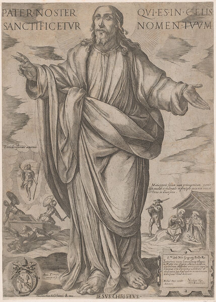 Standing Christ, Blessing from 'Christ, Mary, and the Apostles', Antonio Tempesta (Italian, Florence 1555–1630 Rome), Etching; third state of four (Bartsch) 