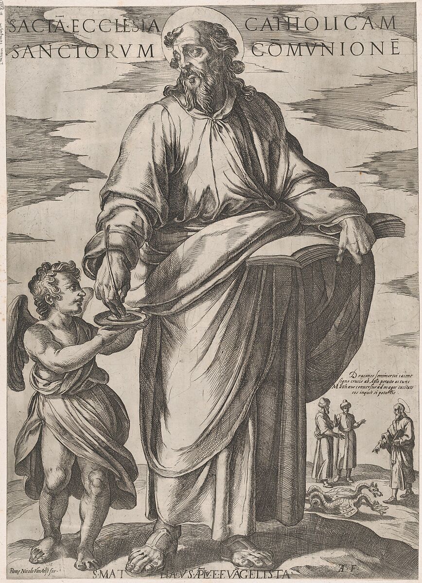 St. Matthew, from 'Christ, Mary, and the Apostles', Antonio Tempesta (Italian, Florence 1555–1630 Rome), Etching; first state of two (Bartsch) 