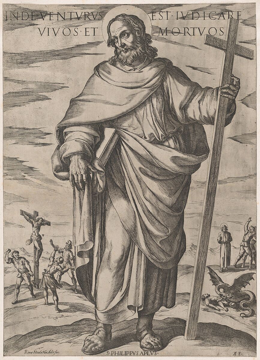 St. Philip, from 'Christ, Mary and the Apostles', Antonio Tempesta (Italian, Florence 1555–1630 Rome), Etching; second state of two 