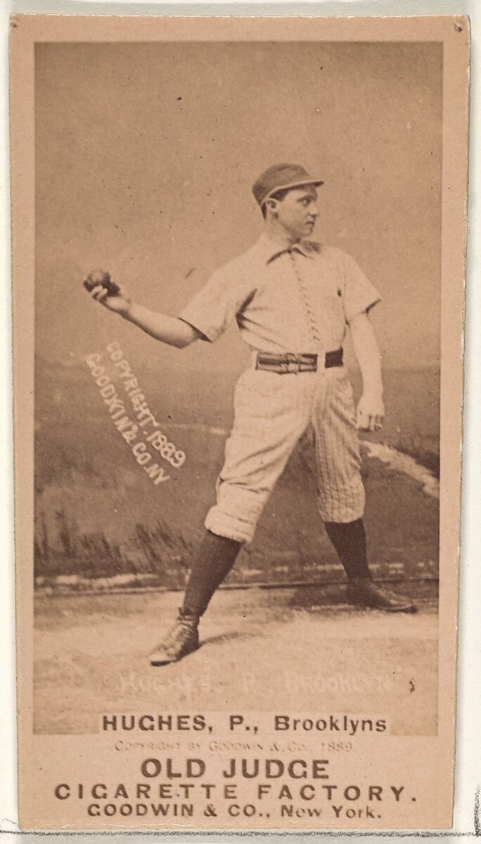Hughes, Pitcher, Brooklyn Bridegrooms, from the Old Judge series (N172) for Old Judge Cigarettes, Issued by Goodwin &amp; Company, Albumen photograph