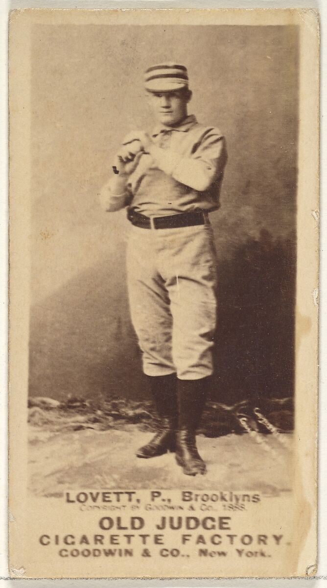 Lovett, Pitcher, Brooklyn Bridegrooms, from the Old Judge series (N172) for Old Judge Cigarettes, Issued by Goodwin &amp; Company, Albumen photograph 