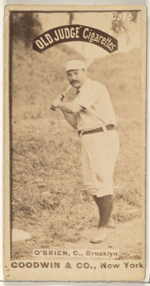 O'Brien, Catcher, Brooklyn, from the Old Judge series (N172) for Old Judge Cigarettes, Issued by Goodwin &amp; Company, Albumen photograph 