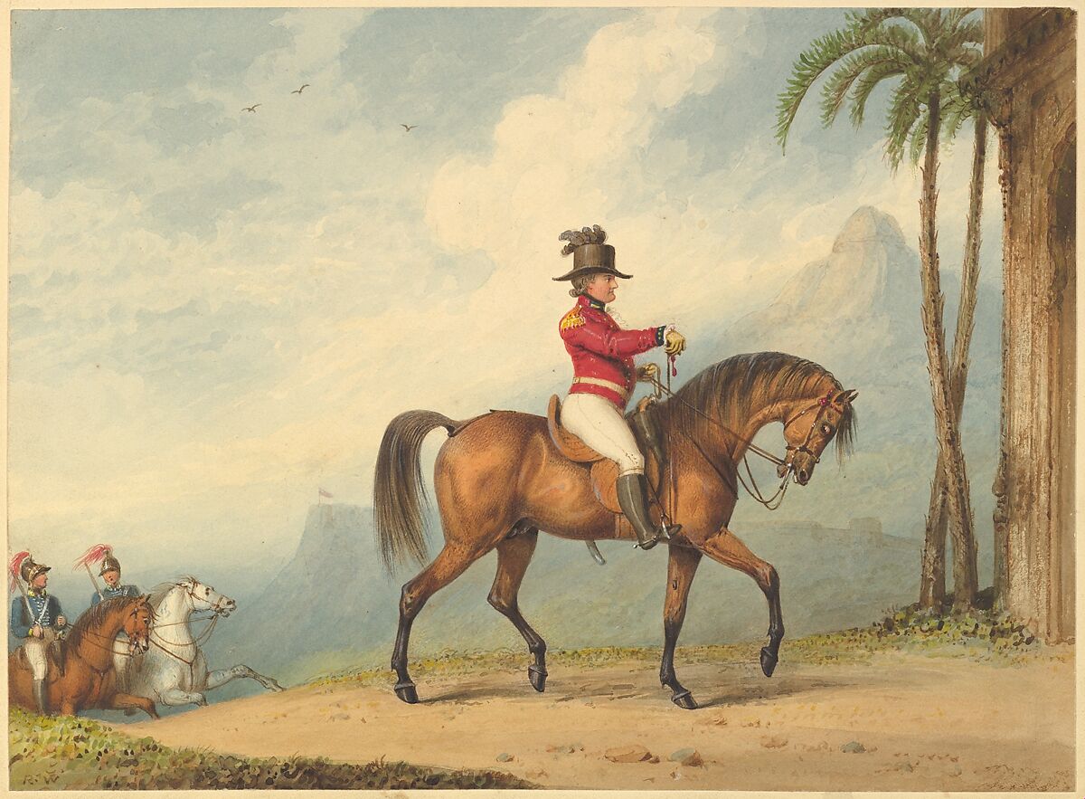 Sir John Floyd on horseback, Richard Westall (British, Reepham, Norfolk 1765–1836 London), Watercolor 