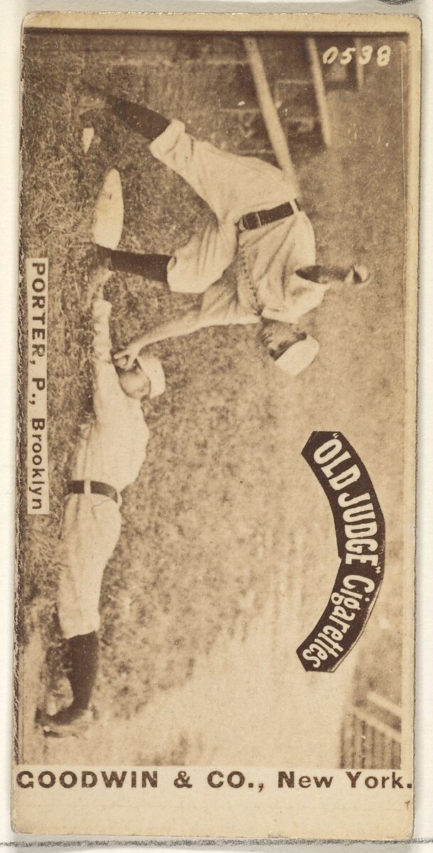 Porter, Pitcher, Brooklyn, from the Old Judge series (N172) for Old Judge Cigarettes, Issued by Goodwin &amp; Company, Albumen photograph