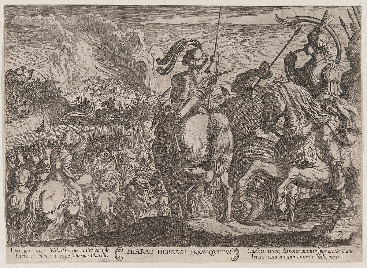 Plate 7: The Egyptians Pursuing the Israelites, from 'The Battles of the Old Testament', Antonio Tempesta (Italian, Florence 1555–1630 Rome), Etching 