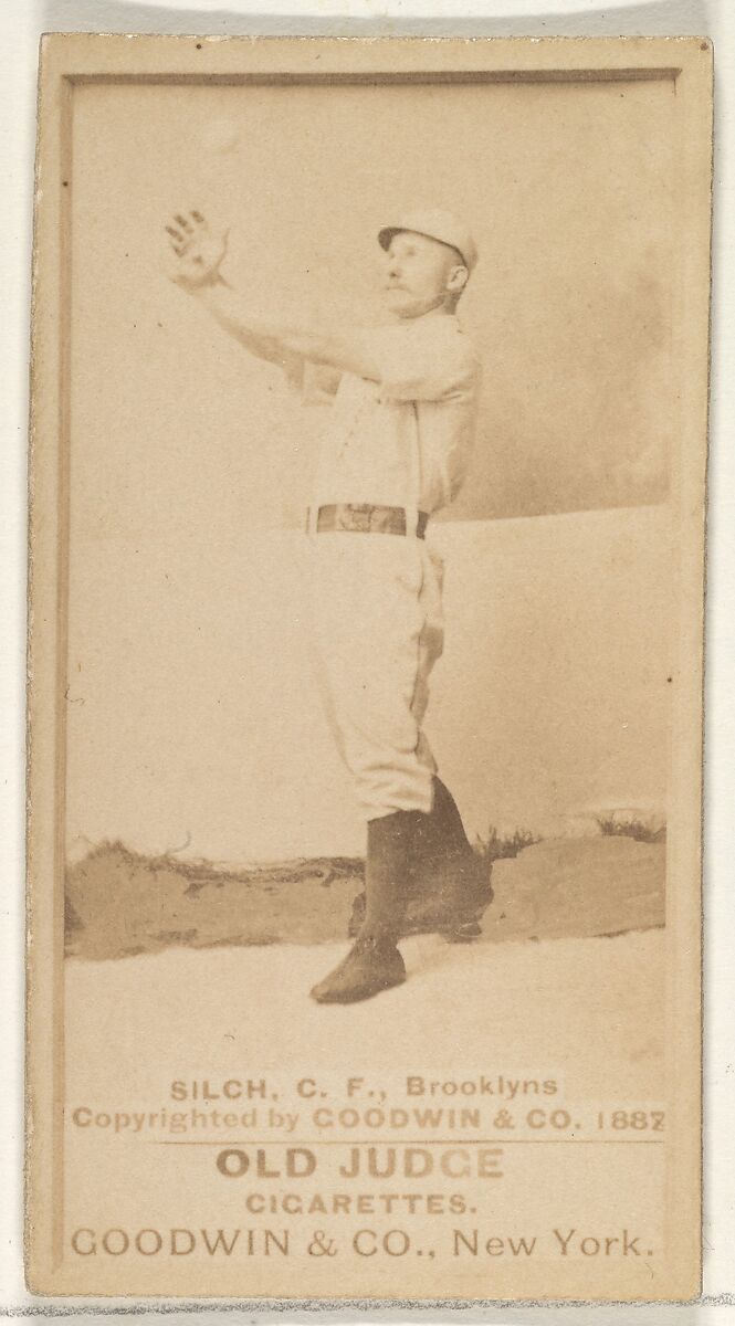 Silch, Center Field, Brooklyn Bridegrooms, from the Old Judge series (N172) for Old Judge Cigarettes, Issued by Goodwin &amp; Company, Albumen photograph 