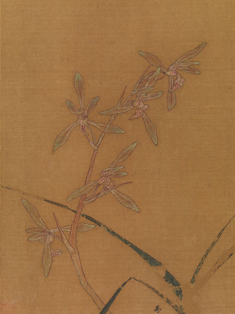 Orchids, Ma Lin (Chinese, ca. 1180– after 1256), Album leaf; ink and color on silk, China