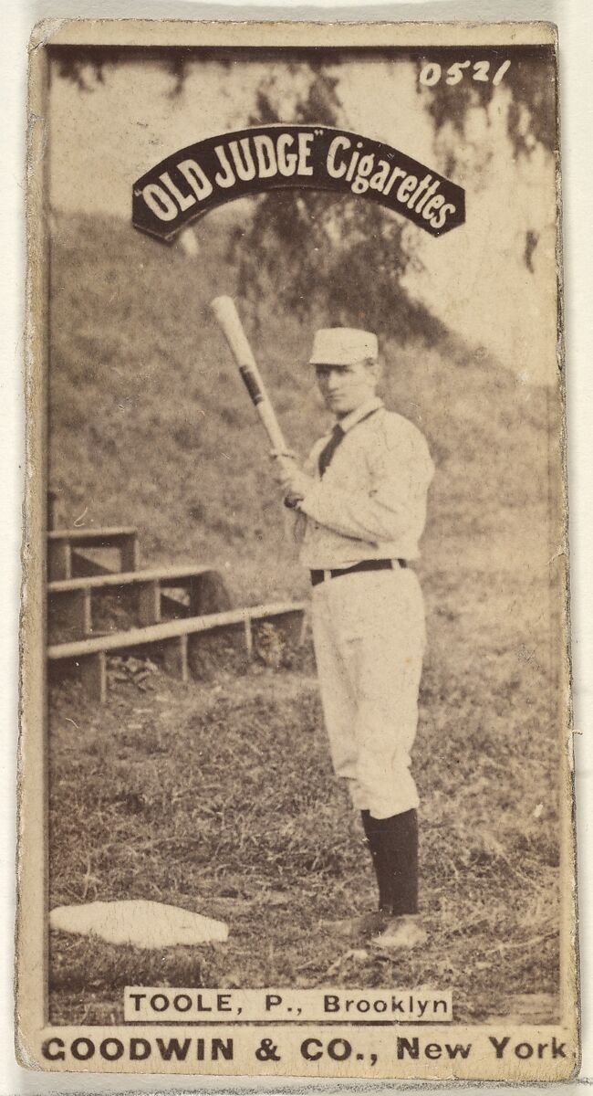 Toole, Pitcher, Brooklyn, from the Old Judge series (N172) for Old Judge Cigarettes, Issued by Goodwin &amp; Company, Albumen photograph 